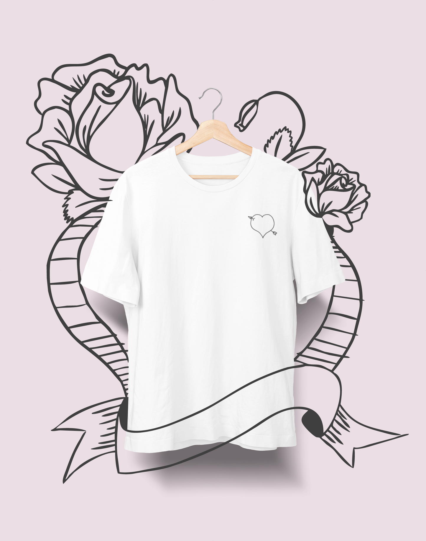 Heart & Arrow Unisex T-Shirt – Minimal Sketch, Maximum Style