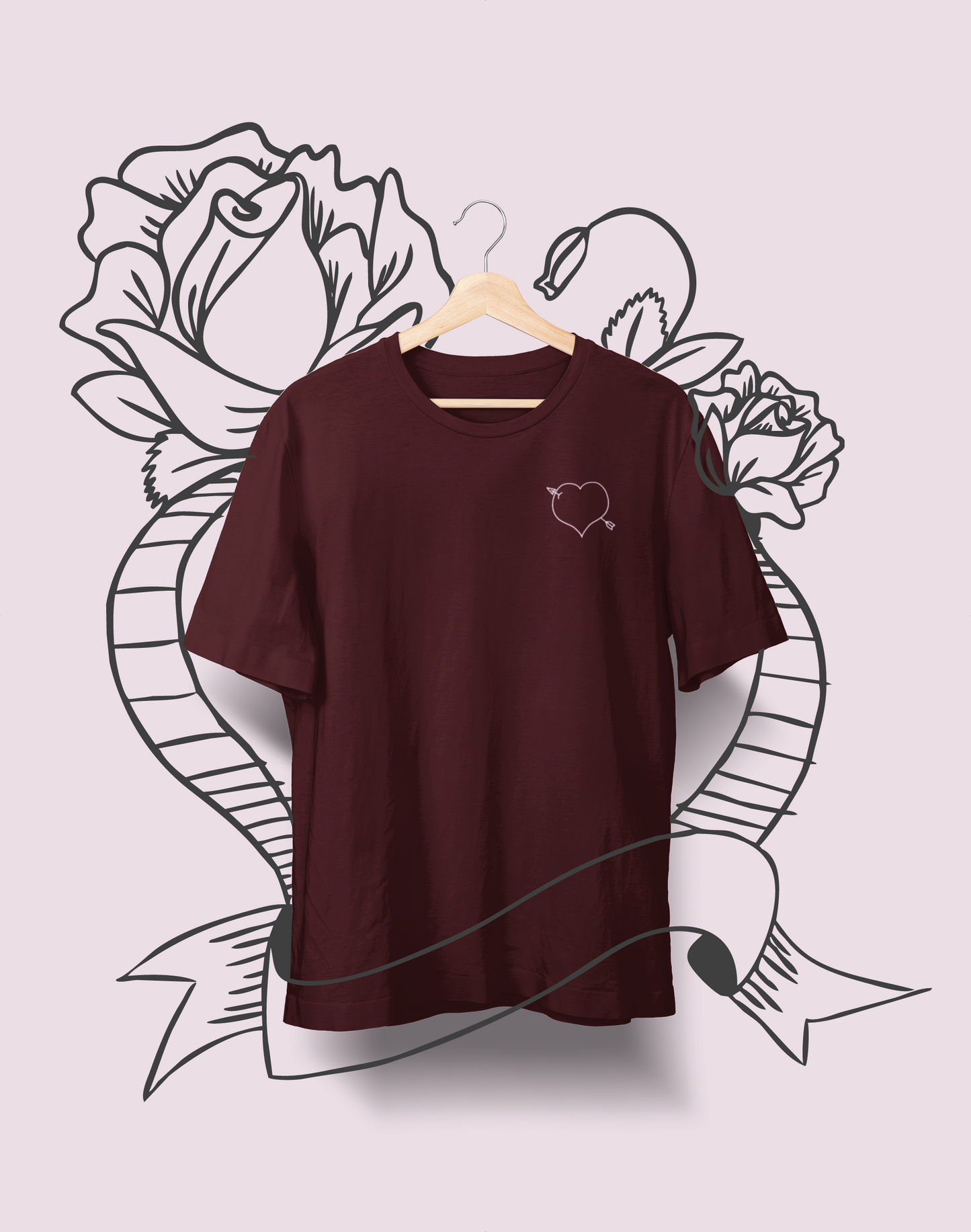 Heart & Arrow Unisex T-Shirt – Minimal Sketch, Maximum Style